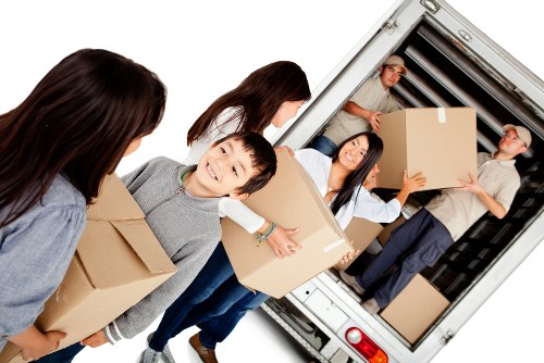 Careful loading of furniture into a van in Whitechapel