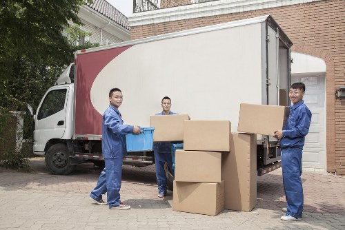 Office removals planning in Whitechapel with boxes and workspace preparation