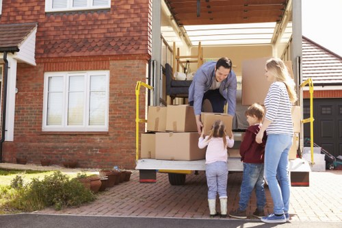 Student removal van ready for a Whitechapel move