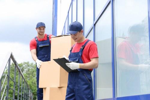 Packing boxes and protective materials prepared for a Whitechapel home move