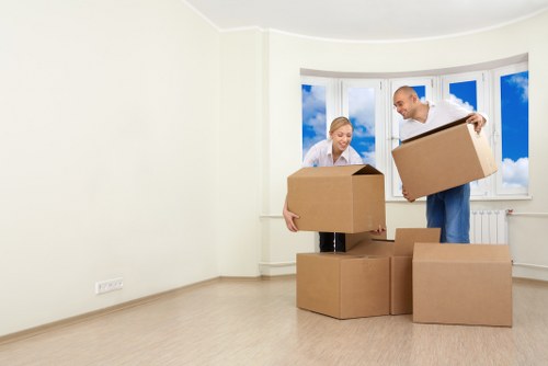 Removal team handling a move in Whitechapel street